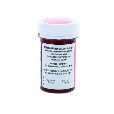 Έντονο Ροζ Φούξια Συμπυκνωμένο Χρώμα πάστας για αποχρώσεις της SugarFlair 25γρ