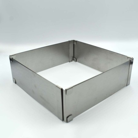 INOX Square adjustable length Ring Pan Dim: 15,5-28cm. x H5cm