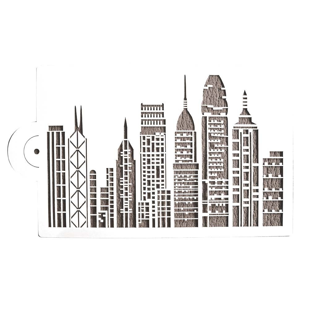Ουρανοξύστες Στένσιλ Διακόσμησης Τούρτας Διάστ. Σχεδίου: Π20 x Υ12,8εκ.