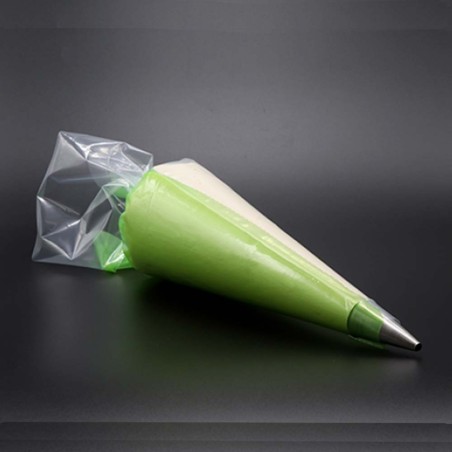 Πράσινη/Διάφανη Αντιολισθητική Σακούλα Κορνέ SweetFlow 46εκ. 100τεμ.