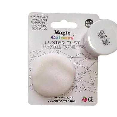 Pearl White Lustre Dust Magic Colours 7ml E171 Free