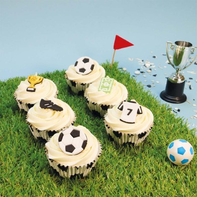 Football Edible Cupcake Toppers Pack of 6