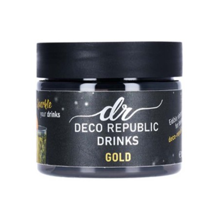 Gold Glitter for drinks, cocktails & pastry decoration 10g by Deco Republic E171 Free