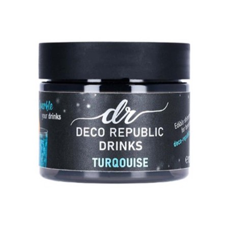 Turquoise Glitter for drinks, cocktails & pastry decoration 10g by Deco Republic E171 Free