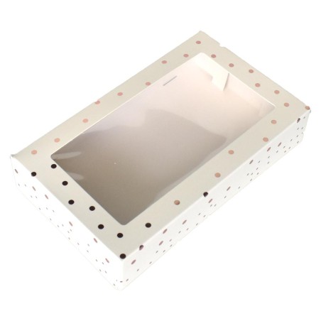 Gold Dot Pastry Box with window 20x12xH4cm