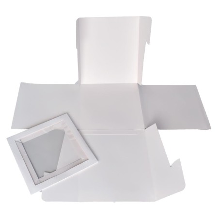 Tall White Cake Box with Window - Dim. 14xH16in