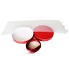 Round Transparent Cake Box with Red lid and base Dim 16xH23cm