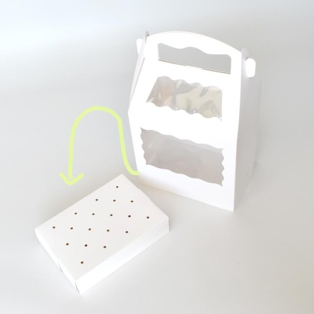 White Box for 18 Cake Pops with windows Dim. 8,5x6,8xH9cm