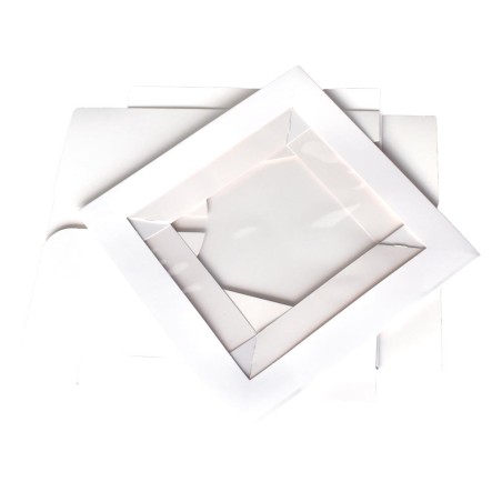 Tall White Cake Box with Window - Dim. 10xH12in