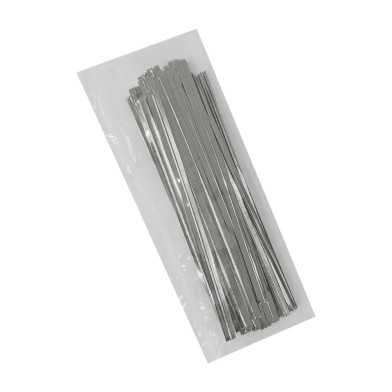 Ασημένια Συρματάκια Twist Ties 15εκ. για κλεισιμο Σακούλας 100τεμ.