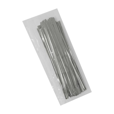 Silver Twist Ties for bags 50pcs L8cm