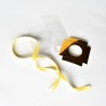 Single Transparent/Gold Cupcake Box with Insert and Ribbon 10xH15cm. 50pack