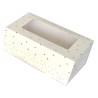 White Loaf Cake Box with Gold Dots Dim. 25x14xH10cm