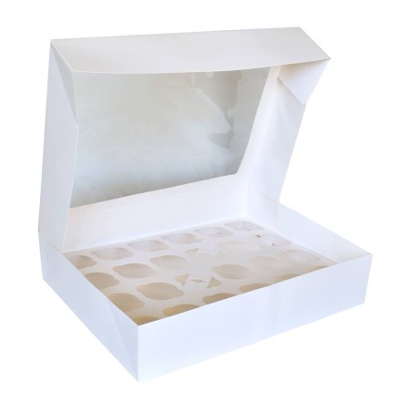 White Box with inserts for 24 Cupcakes