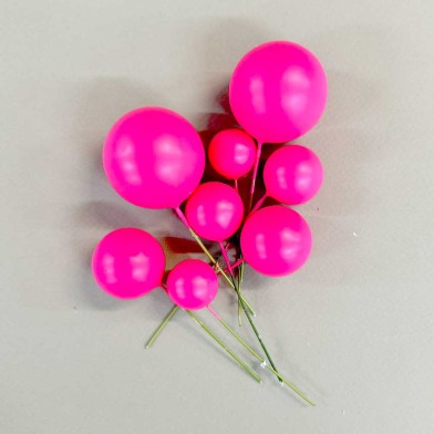 Fuchsia Ball Toppers in 4 sizes, 20pcs