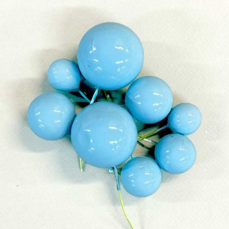 Light Blue Ball Toppers in 4 sizes, 20pcs