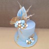 White Ball Toppers in 4 sizes, 8pcs 