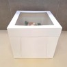 Tall White Cake Box with Window - Dim. 8xH10in