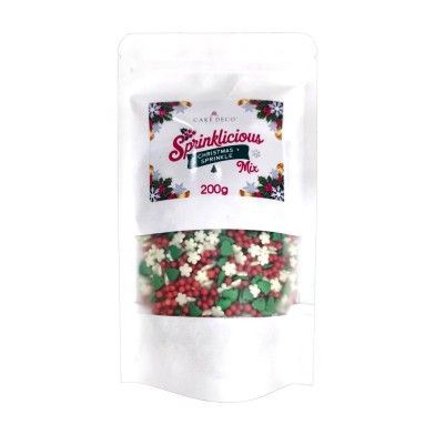 Sprinklicious Χριστουγεννιάτικο Sprinkle Mix 200γρ. E171 Free