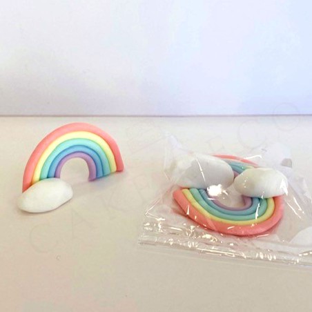 Mini Rainbow in Pastel Colors L7x4,5Hcm. Set of 6pcs by Cake Deco