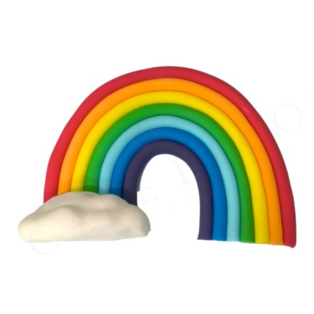 Rainbow with Fluffy Cloud L16xH11cm. by Cake Deco