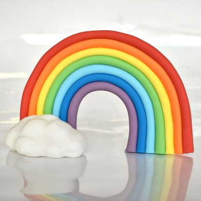 Rainbow with Fluffy Cloud L16xH11cm. by Cake Deco