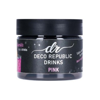 Pink Glitter for drinks, cocktails & pastry decoration 10g by Deco Republic E171 Free