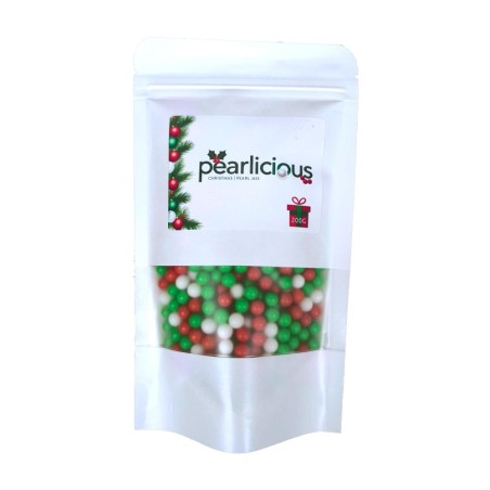 Μιξ Χριστουγεννιάτικες Πέρλες 7χιλ Pearlicious 200γρ. E171 Free