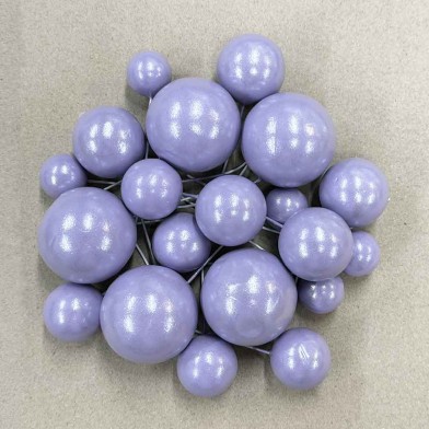 Pearl Lilac Ball Toppers in 4 sizes, 20pcs 