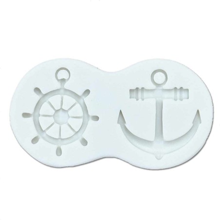 Antique style 2-in-1 Helm & Anchor Silicone Mold