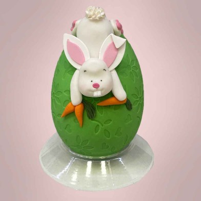 Bunny In the Prairie Decorated Easter Chocolate Egg 250g