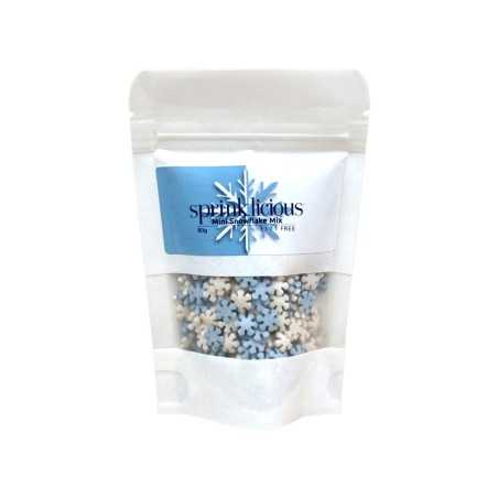 Sprinklicious Mini Snowflake Mix 80g 7mm E171 Free