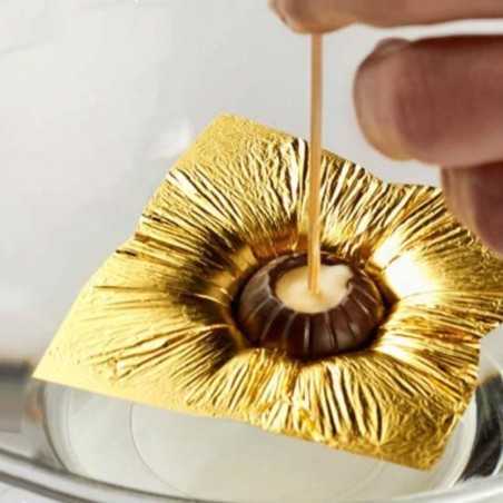 Edible Gold Transfer single Leaf 8x8cm. 22kt. Gold Chef