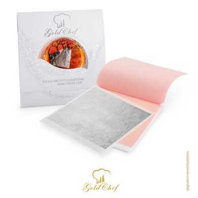 Edible Silver Transfer Leaf 8x8cm 999o Gold Chef