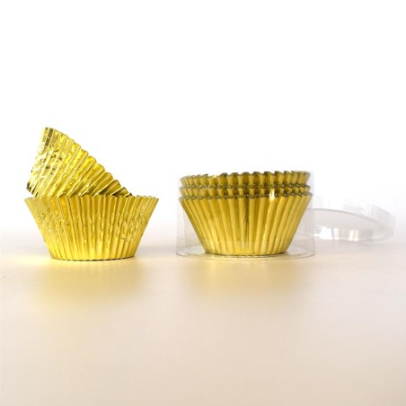 Gold Foil Cupcake cases 60pcs Dim. Base 5cm, H3,8cm
