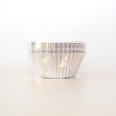Silver Foil Cupcake cases 60pcs Dim. Base 5cm, H3,8cm
