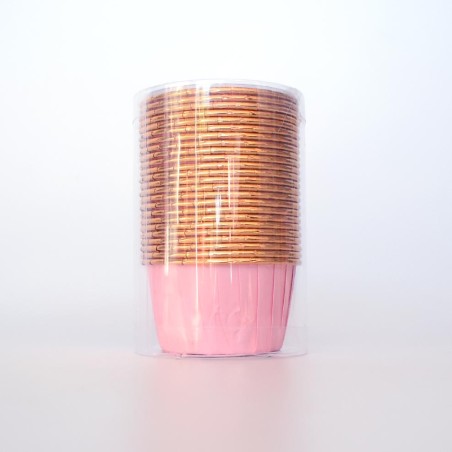 Light Pink Cupcake cases with Gold Foil inside Dim. Base 5cm, H3,8cm 25pcs