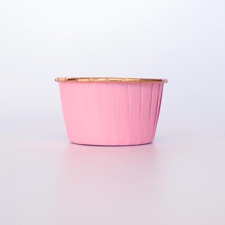 Light Pink Cupcake cases with Gold Foil inside Dim. Base 5cm, H3,8cm 25pcs