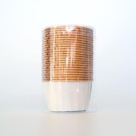 White Cupcake cases with Gold Foil inside Dim. Base 5cm, H3,8cm 25pcs