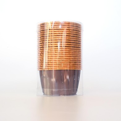 Brown with Gold Foil inside Cupcake cases Dim. Base 5cm, H3,8cm 25pcs