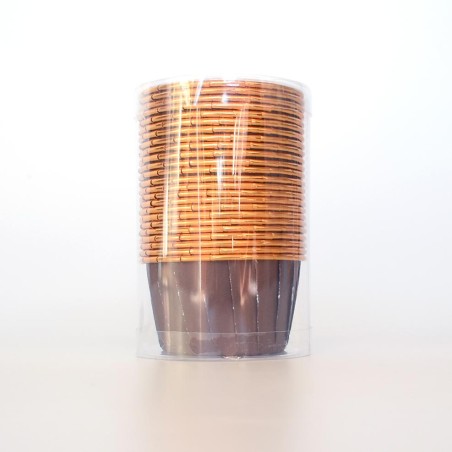 Brown with Gold Foil inside Cupcake cases Dim. Base 5cm, H3,8cm 25pcs