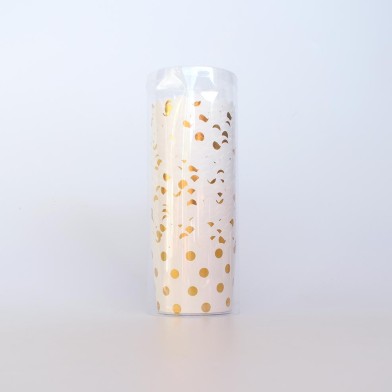 White with gold foil polka dots Cupcake Paper Cups D6xH5,5cm. 25pcs