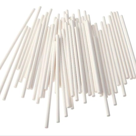 White Paper Biodegradable Cake Pop Sticks 15cm 100 pack