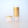 Party Cupcake cases with gold foil trim on the lip Dim. Base 6cm, H5,5cm 25pcs