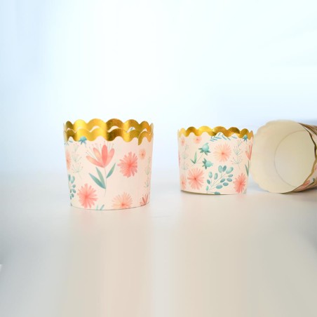 Λουλουδάτες Θήκες Cupcakes με Βάση 6xΥ5,5εκ. 25τμχ - Αντικολλητικές
