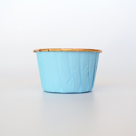 Light Blue Cupcake cases with Gold Foil inside Dim. Base 5cm, H3,8cm 25pcs