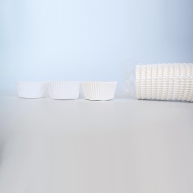 Λευκά Καραμελόχαρτα για cupcakes 500 τεμ. με Βάση 5εκxΥ3,8εκ