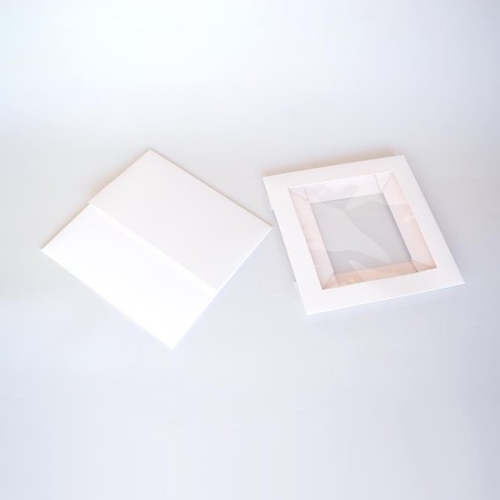 White Cake Box with window lid 13x13x6in.