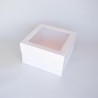 White Cake Box with window lid 10x10x6in.
