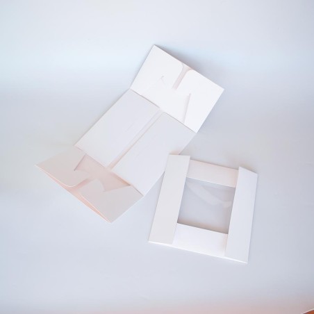 White Cake Box with window lid 10x10x6in.
